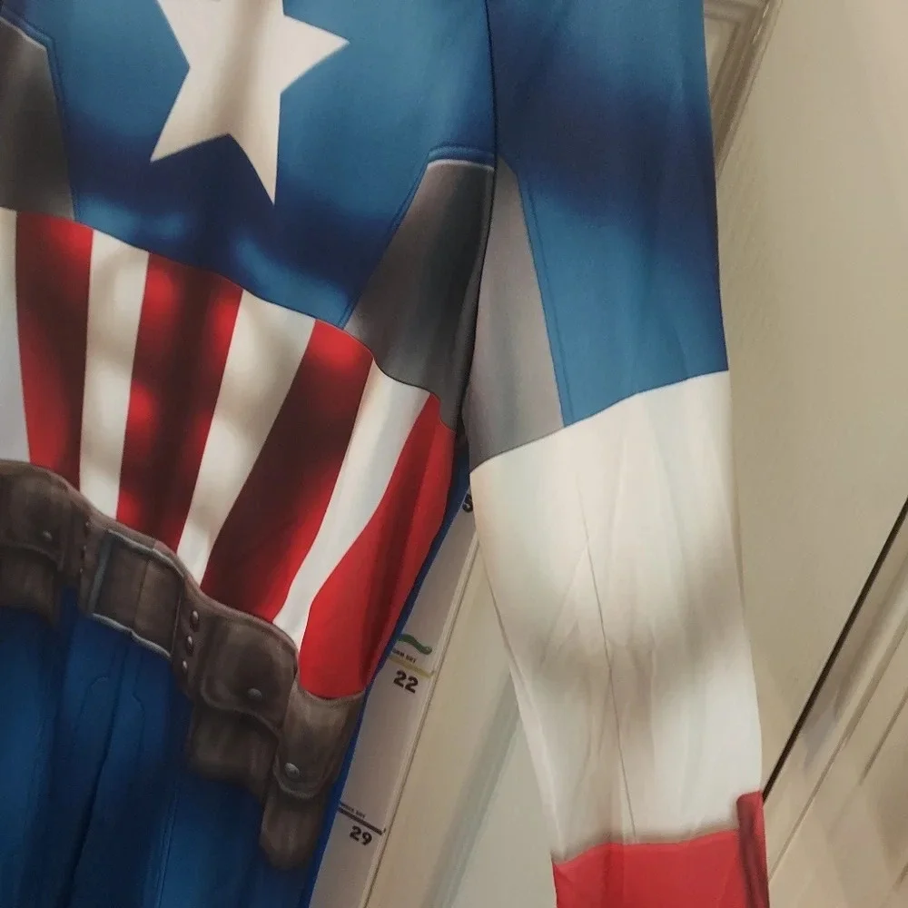 Marvel Captain American Halloween Costume in Size 8/10 Medium - Jumpsuit Only